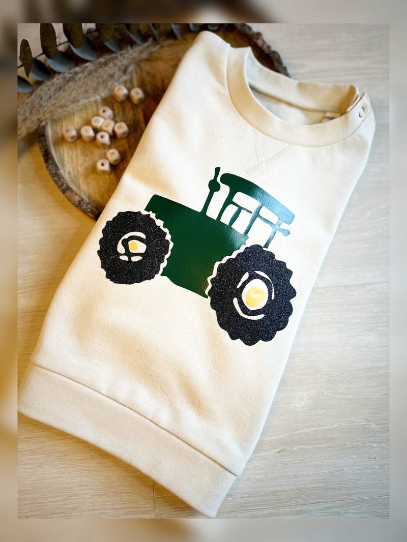 Sweatshirt Für Babys Und Kinder | Langarm Traktor Geburtsgeschenk Baby Nachhaltig von MaikesDekowelt