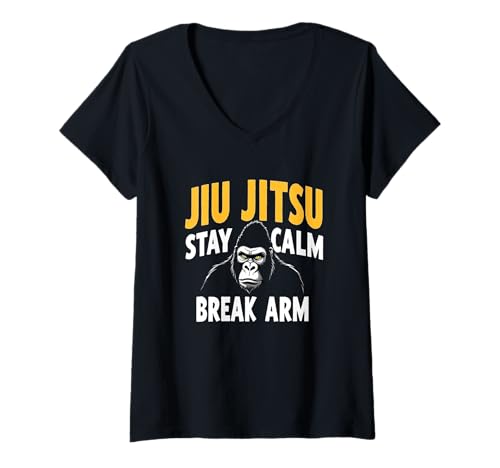 Damen Jiu Jitsu Power T-Shirt mit V-Ausschnitt von Maikido