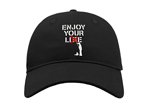 Enjoy Your Lie Life Banksy Street Art Baumwolle Curved Visier Baseball Cap Dad Hat Unisex Sport Bequem Top, Schwarz , One size von Maikomanija