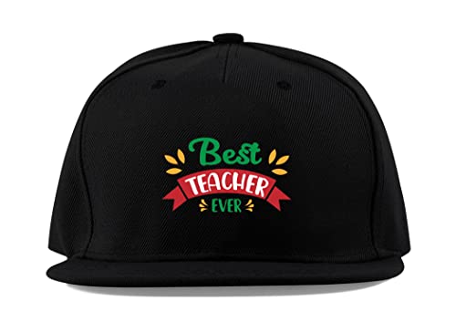 Maikomanija Best Teacher Ever Baumwolle Flaches Visier Fullcap Baseball Cap Trucker Hat Unisex Sport Atmungsaktiv, Schwarz , One size von Maikomanija