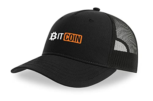Maikomanija Bitcoin Crypto BTC Baumwolle Trucker Cap Curved Visor Netback Hat Atmungsaktives Mesh Sport Top, Schwarz , One size von Maikomanija