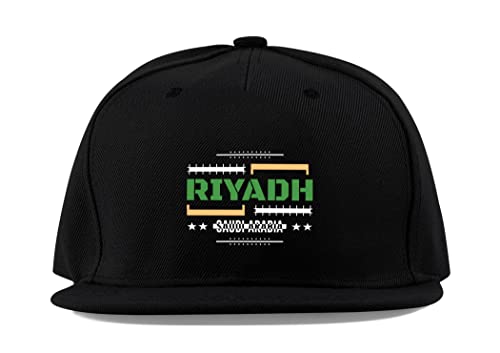 Maikomanija Riyadh Saudi-Arabien Baumwolle Flaches Visier Fullcap Baseball Cap Trucker Mütze Unisex Sport Atmungsaktiv, Schwarz , One size von Maikomanija