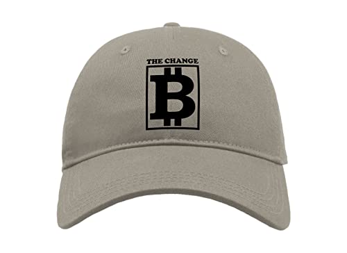 Maikomanija The Change Bitcoin Crypto HODL Baumwolle Curved Visier Baseball Cap Dad Hat Unisex Sport Bequemes Top, grau, One size von Maikomanija