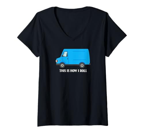 Damen Lustige Zusteller So ticke ich T-Shirt mit V-Ausschnitt Damen Lustige Zusteller So ticke ich T-Shirt mit V-Ausschnitt von Mail Truck Driver