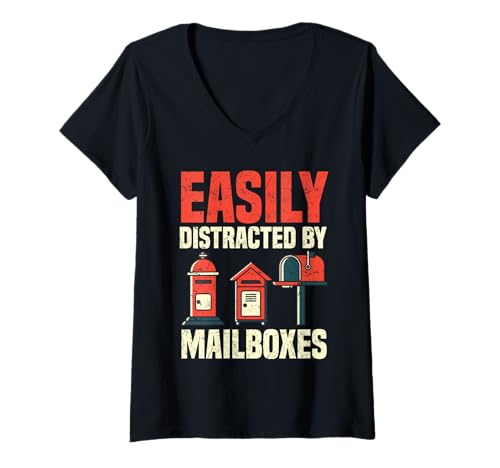 Damen Lustiges Briefkästen-Design für Postboten Postboten T-Shirt mit V-Ausschnitt Damen Lustiges Briefkästen-Design für Postboten Postboten T-Shirt mit V-Ausschnitt von Mailman Designs for Postal Worker Postman