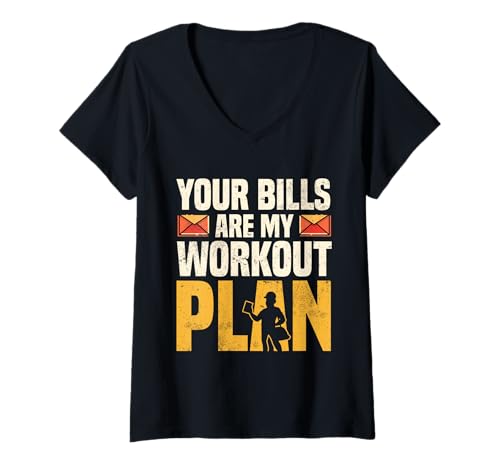 Damen Postbote Design Postbote Postangestellter Postangestellter T-Shirt mit V-Ausschnitt Damen Postbote Design Postbote Postangestellter Postangestellter T-Shirt mit V-Ausschnitt von Mailman Designs for Postal Worker Postman