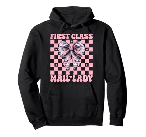 First Class Mail Lady Mail Carrier Postangestellte Mädchen Mama Pullover Hoodie von Mailwomen Pink Coquette Bow Mail Carrier Gifts