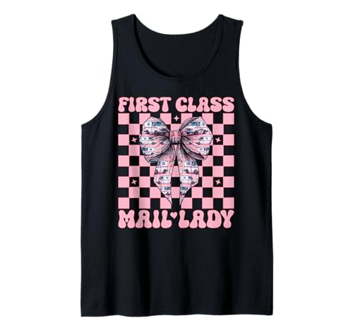 First Class Mail Lady Mail Carrier Postangestellte Mädchen Mama Tank Top First Class Mail Lady Mail Carrier Postangestellte Mädchen Mama Tank Top von Mailwomen Pink Coquette Bow Mail Carrier Gifts