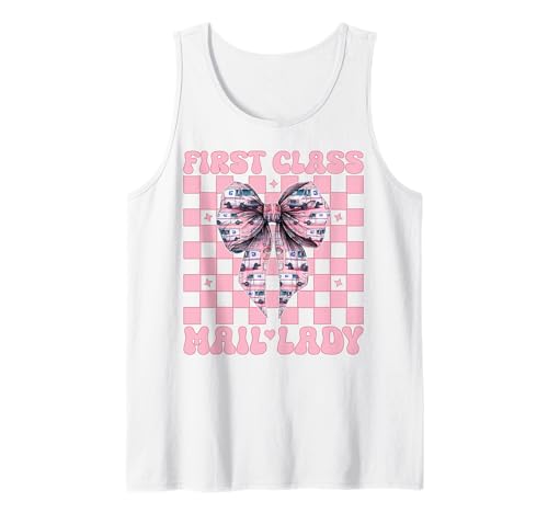 First Class Mail Lady Mail Carrier Postangestellte Mädchen Mama Tank Top First Class Mail Lady Mail Carrier Postangestellte Mädchen Mama Tank Top von Mailwomen Pink Coquette Bow Mail Carrier Gifts