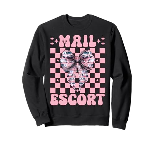 Post Escort Mail Carrier Postangestellte Post Lady Girl Mama Sweatshirt von Mailwomen Pink Coquette Bow Mail Carrier Gifts
