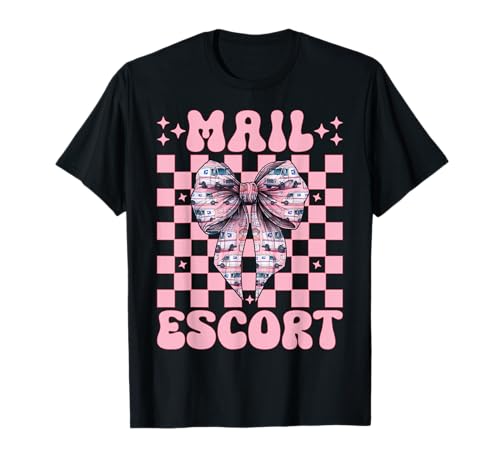 Post Escort Mail Carrier Postangestellte Post Lady Girl Mama T-Shirt Post Escort Mail Carrier Postangestellte Post Lady Girl Mama T-Shirt von Mailwomen Pink Coquette Bow Mail Carrier Gifts