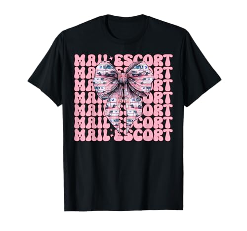 Post Escort Mail Carrier Postangestellte Post Lady Girl Mama T-Shirt Post Escort Mail Carrier Postangestellte Post Lady Girl Mama T-Shirt von Mailwomen Pink Coquette Bow Mail Carrier Gifts