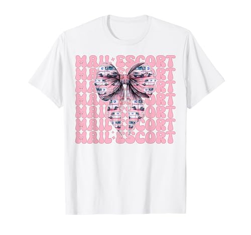 Post Escort Mail Carrier Postangestellte Post Lady Girl Mama T-Shirt Post Escort Mail Carrier Postangestellte Post Lady Girl Mama T-Shirt von Mailwomen Pink Coquette Bow Mail Carrier Gifts