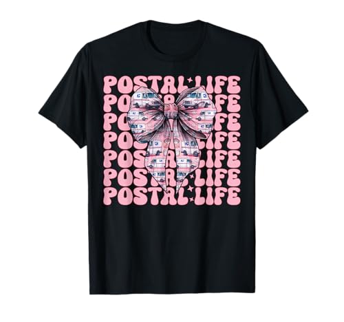 Postal Life Postträger Postangestellte Post Lady Girl Mama T-Shirt Postal Life Postträger Postangestellte Post Lady Girl Mama T-Shirt von Mailwomen Pink Coquette Bow Mail Carrier Gifts