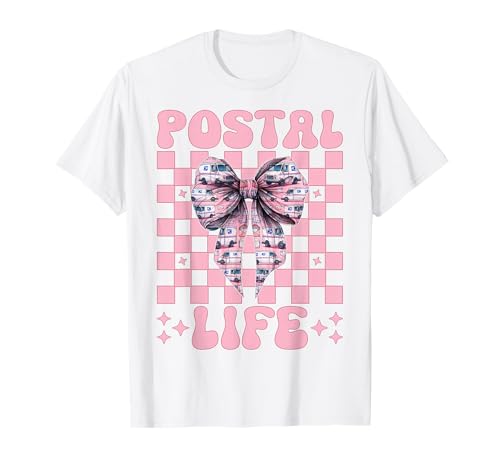 Postal Life Postträger Postangestellte Post Lady Girl Mama T-Shirt Postal Life Postträger Postangestellte Post Lady Girl Mama T-Shirt von Mailwomen Pink Coquette Bow Mail Carrier Gifts