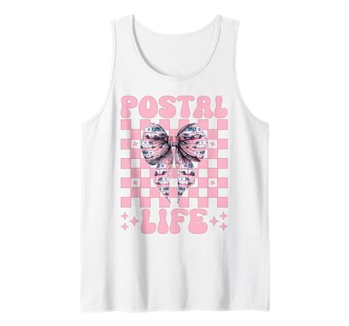 Postal Life Postträger Postangestellte Post Lady Girl Mama Tank Top von Mailwomen Pink Coquette Bow Mail Carrier Gifts