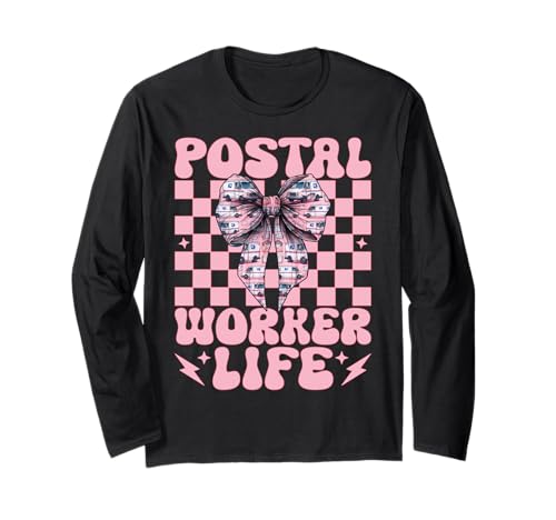 Postangestellter Life Mail Carrier Mail Lady Girl Mom Coquette Langarmshirt von Mailwomen Pink Coquette Bow Mail Carrier Gifts
