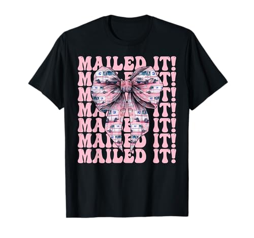 Postangestellter Postangestellter Post Lady Girl Mom T-Shirt Postangestellter Postangestellter Post Lady Girl Mom T-Shirt von Mailwomen Pink Coquette Bow Mail Carrier Gifts