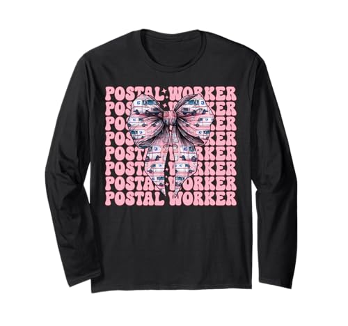 Postangestellter Postträger Post Lady Girl Mom Kokette Schleife Langarmshirt von Mailwomen Pink Coquette Bow Mail Carrier Gifts