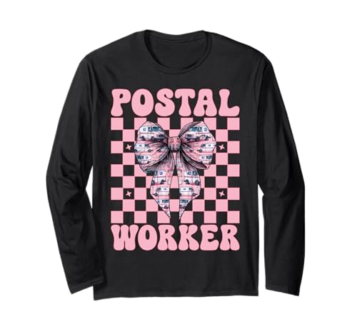 Postangestellter Postträger Post Lady Girl Mom Kokette Schleife Langarmshirt von Mailwomen Pink Coquette Bow Mail Carrier Gifts