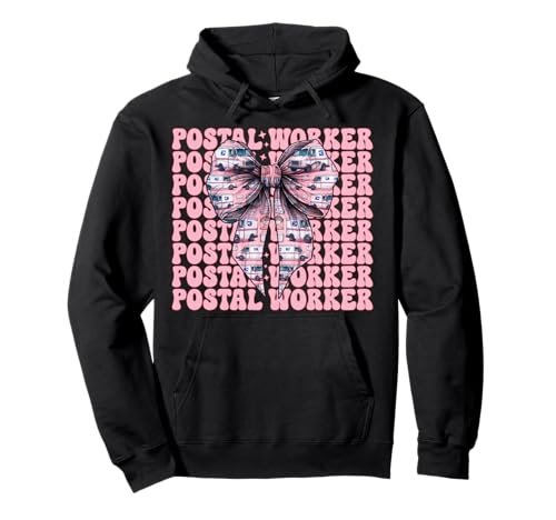 Postangestellter Postträger Post Lady Girl Mom Kokette Schleife Pullover Hoodie Postangestellter Postträger Post Lady Girl Mom Kokette Schleife Pullover Hoodie von Mailwomen Pink Coquette Bow Mail Carrier Gifts