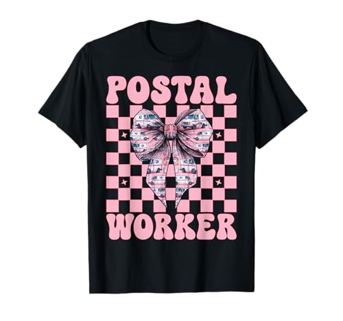 Postangestellter Postträger Post Lady Girl Mom Kokette Schleife T-Shirt Postangestellter Postträger Post Lady Girl Mom Kokette Schleife T-Shirt von Mailwomen Pink Coquette Bow Mail Carrier Gifts