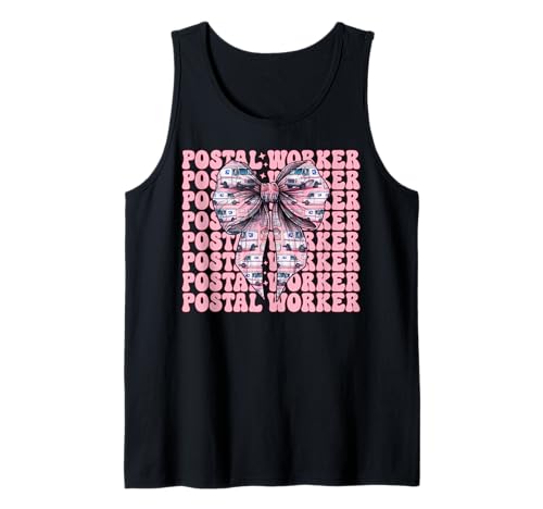 Postangestellter Postträger Post Lady Girl Mom Kokette Schleife Tank Top Postangestellter Postträger Post Lady Girl Mom Kokette Schleife Tank Top von Mailwomen Pink Coquette Bow Mail Carrier Gifts