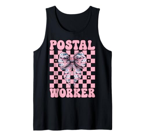 Postangestellter Postträger Post Lady Girl Mom Kokette Schleife Tank Top Postangestellter Postträger Post Lady Girl Mom Kokette Schleife Tank Top von Mailwomen Pink Coquette Bow Mail Carrier Gifts
