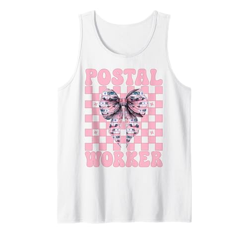 Postangestellter Postträger Post Lady Girl Mom Kokette Schleife Tank Top Postangestellter Postträger Post Lady Girl Mom Kokette Schleife Tank Top von Mailwomen Pink Coquette Bow Mail Carrier Gifts