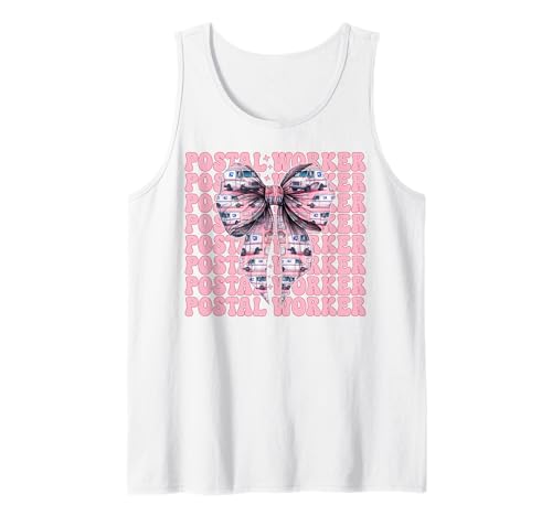 Postangestellter Postträger Post Lady Girl Mom Kokette Schleife Tank Top Postangestellter Postträger Post Lady Girl Mom Kokette Schleife Tank Top von Mailwomen Pink Coquette Bow Mail Carrier Gifts