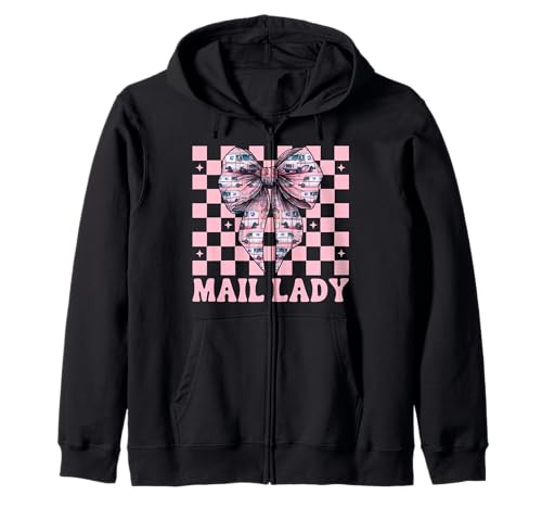 Postsendung Postangestellte Mädchen Mama Kokette Schleife Kapuzenjacke Postsendung Postangestellte Mädchen Mama Kokette Schleife Kapuzenjacke von Mailwomen Pink Coquette Bow Mail Carrier Gifts