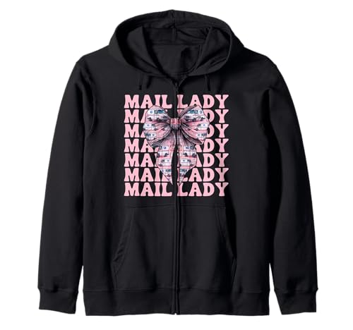 Postsendung Postangestellte Mädchen Mama Kokette Schleife Kapuzenjacke Postsendung Postangestellte Mädchen Mama Kokette Schleife Kapuzenjacke von Mailwomen Pink Coquette Bow Mail Carrier Gifts