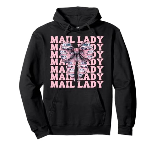 Postsendung Postangestellte Mädchen Mama Kokette Schleife Pullover Hoodie Postsendung Postangestellte Mädchen Mama Kokette Schleife Pullover Hoodie von Mailwomen Pink Coquette Bow Mail Carrier Gifts