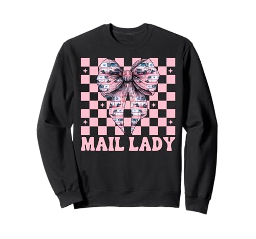 Postsendung Postangestellte Mädchen Mama Kokette Schleife Sweatshirt Postsendung Postangestellte Mädchen Mama Kokette Schleife Sweatshirt von Mailwomen Pink Coquette Bow Mail Carrier Gifts