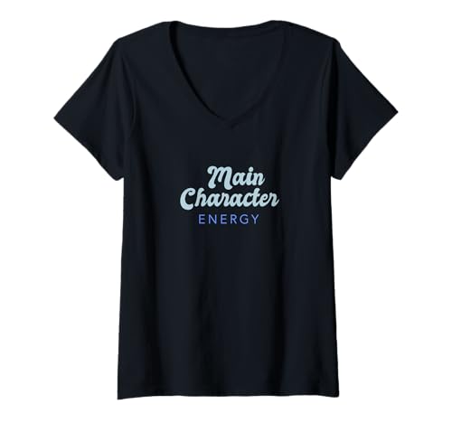 Damen Main Character Energy Game NPC Gaming Jugend Sprache Fun T-Shirt mit V-Ausschnitt von Main Character NPC Youth Funny Gifts Social Media