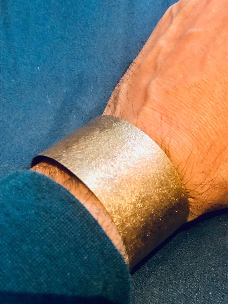 Bronze-Manchette "Sternenstaub", Breit, Armspange Armreif Geschmiedet/Bronze Bracelet Stardust von MainSilberWerk