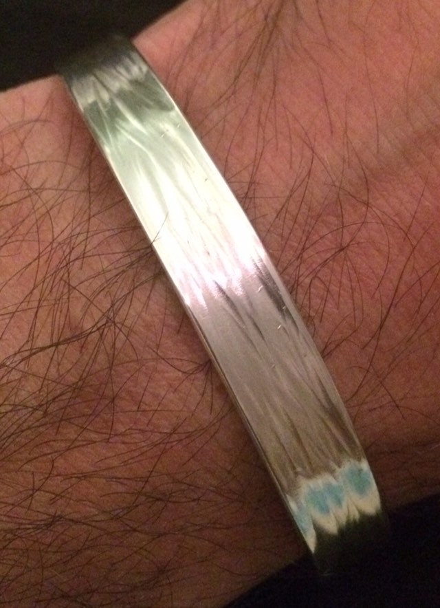 Silber Armreif "Baumrinde" Glänzend, Geschmiedet Handarbeit Silberarmreif Armband Armspange von MainSilberWerk
