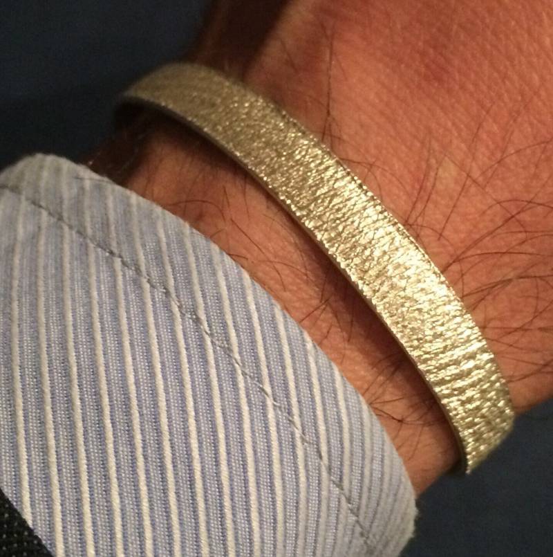 Silberarmreif "Glitzer" Schmal, Neu Armspange Geschmiedet/Silver Bracelet Glittering Style [Nach Maß] von MainSilberWerk