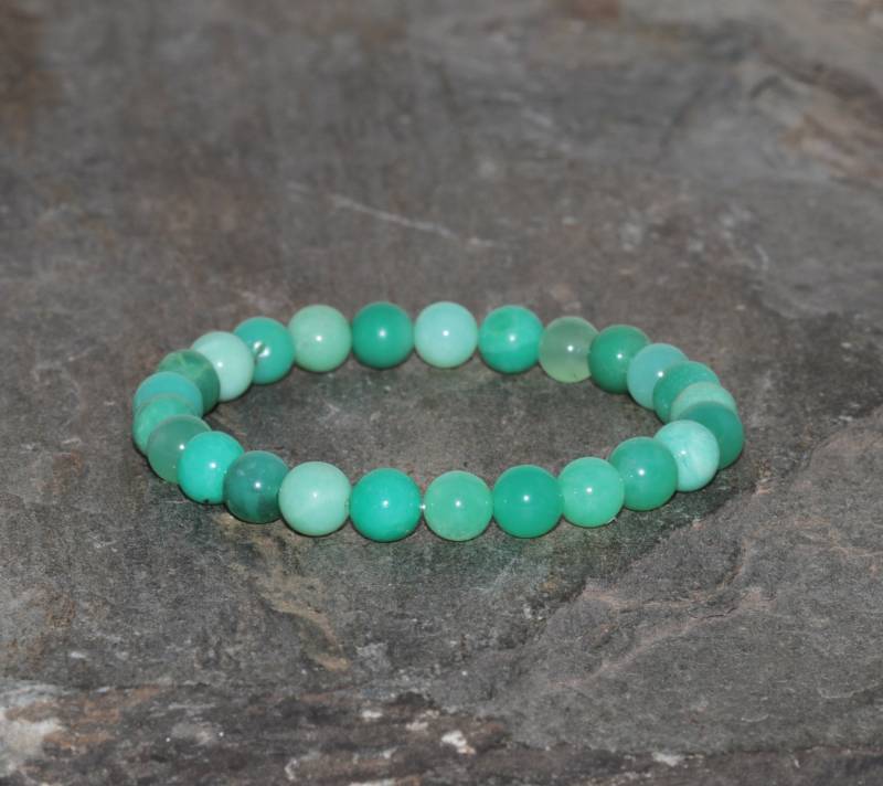 Chrysopras-Armband 7Mm-7, 5 Mm Grade Aaa Natürliche Grüne Chrysopras Eime Perlen Edelstein Armband Stapel Unisex Geschenk von MainaShiki