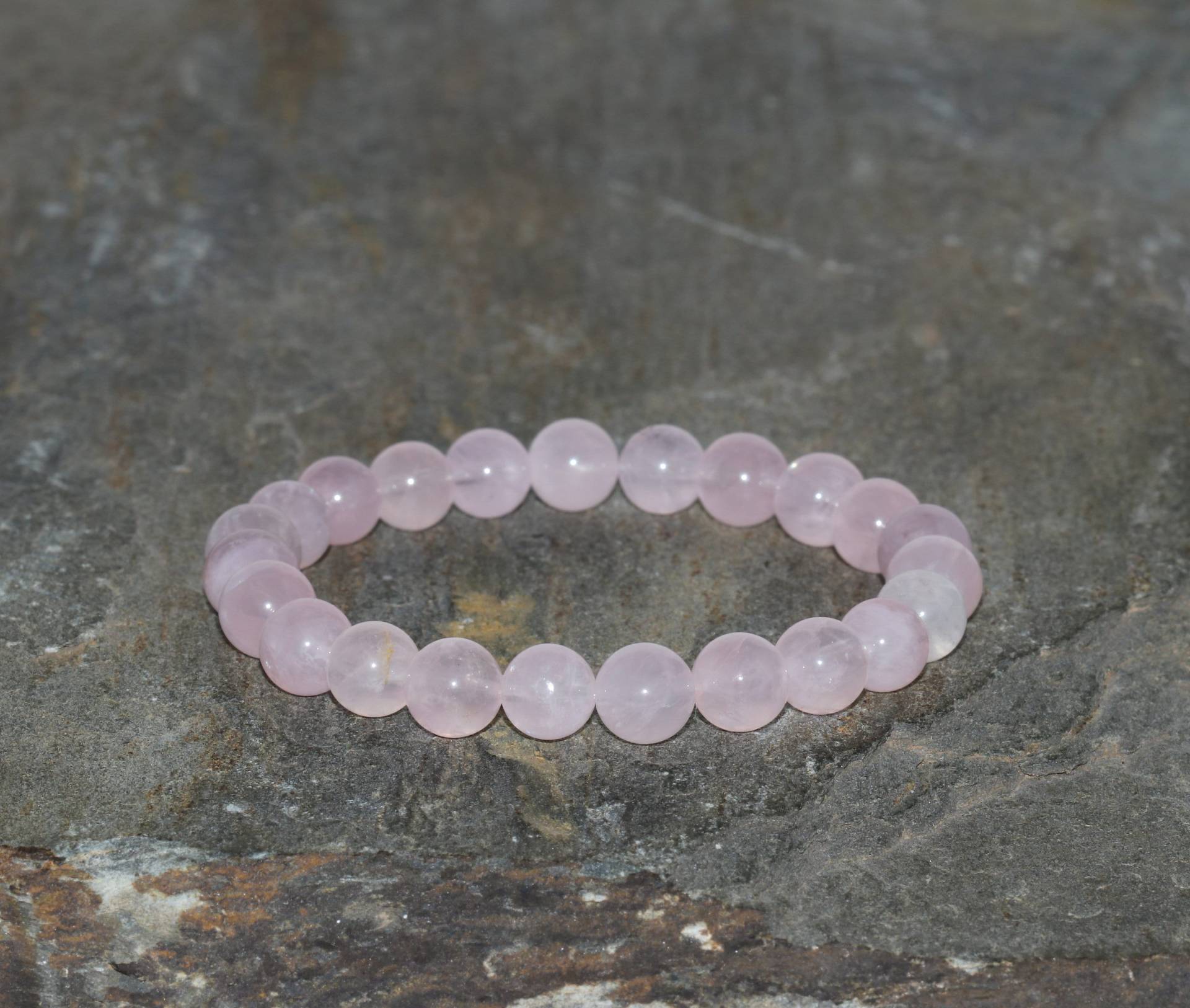 Madagaskar Rosenquarz Armband Handmade 7mm Bis 7, 5mm Grade Aaa Rosa Quarz Perlen Edelstein Stacking Unisex von MainaShiki