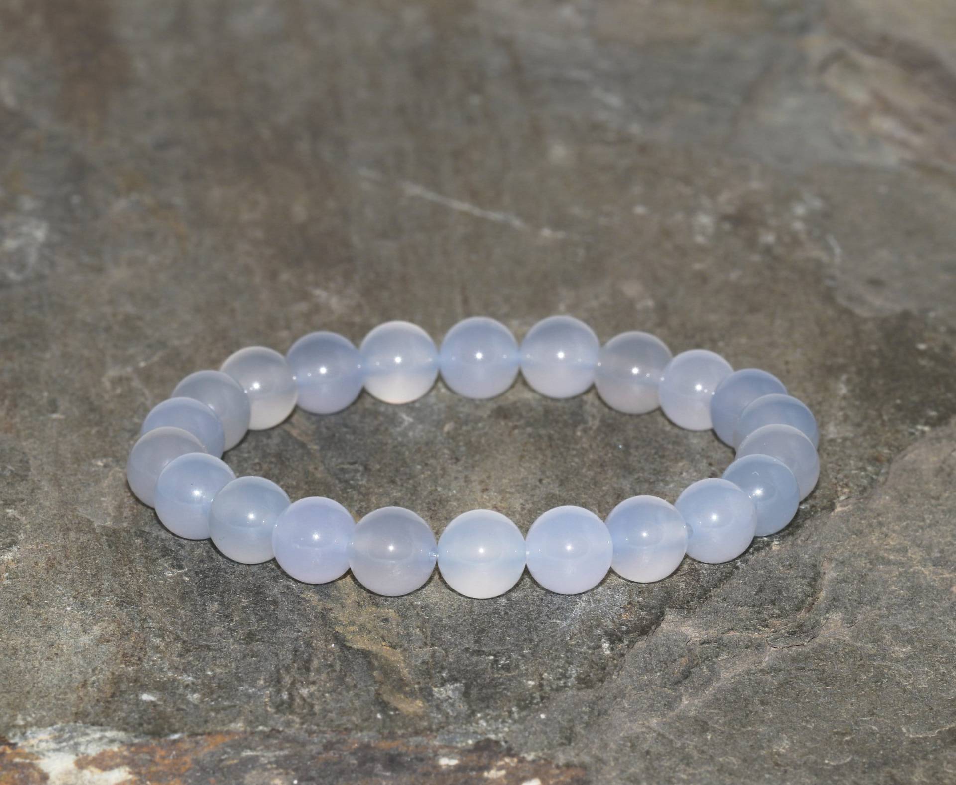 Malawi Blau Chalcedon Armband 8mm Grade Aaa Himmel Perlen Edelstein Natürliche Licht Grau von MainaShiki