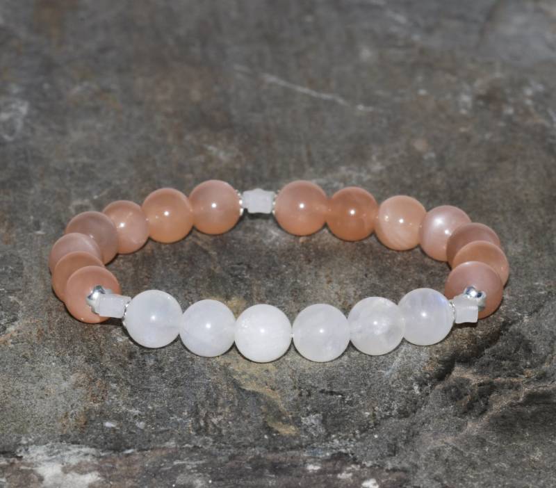 Mondstein & Pfirsich Perlen Armband Handgemacht 8 Mm Yoga Geschenk Chakra Edelstein Unisex Jade Sterne Mondstein & Pfirsich Perlen Armband Handgemacht 8 Mm Yoga Geschenk Chakra Edelstein Unisex Jade Sterne von MainaShiki