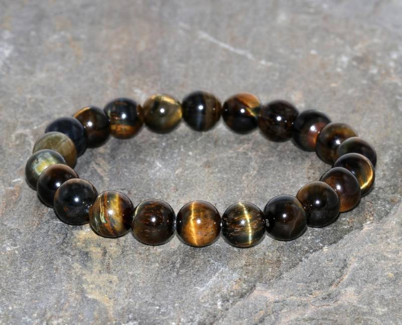 Tigerauge Perlen Armband 8mm Natürlich Gelb Blau Stapel Klasse Aa Edelstein Geschenk Schmuck Unisex von MainaShiki