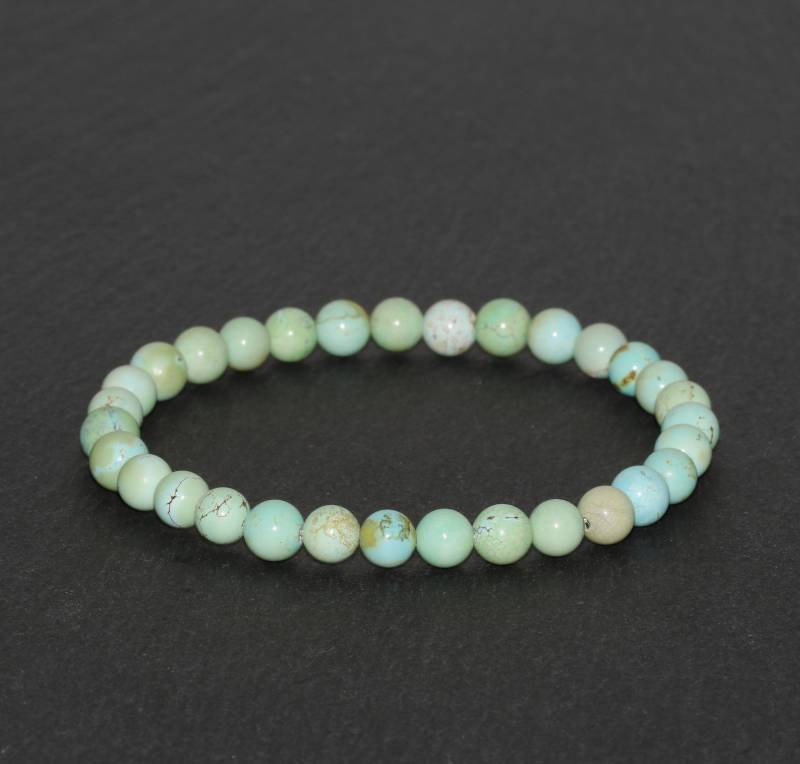 Zierliches Hubei Türkis Armband 5, 5 Mm Natürlicher Edelstein Echte Blau Grün Pastell Runden Perlen von MainaShiki