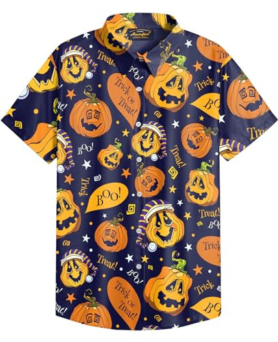 Mainfini Halloween Herren Cartoon Motiven 3D Druck Kostüm Skelett T-Shirt Lustig Poloshirt Freizeithemd A9 M von Mainfini