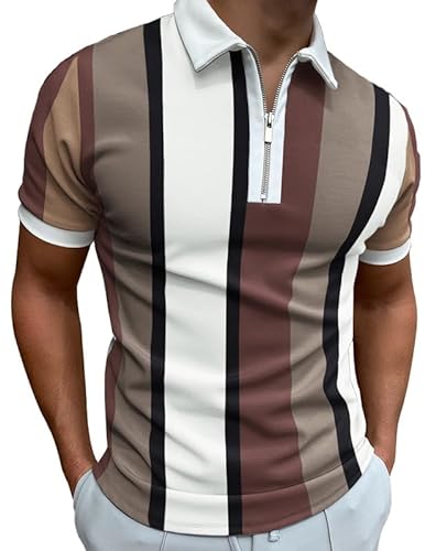 Mainfini Poloshirt Slim Fit Basic Polohemd für Herren mit 1/4 Reißverschluss XXL von Mainfini