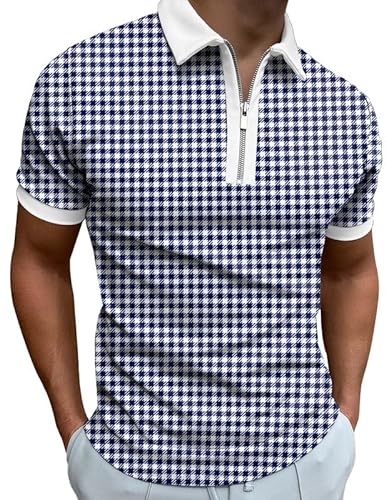 Mainfini Poloshirt für Herren Kurzarm Slim Fit Polohemd mit 1/4 Reißverschluss M von Mainfini