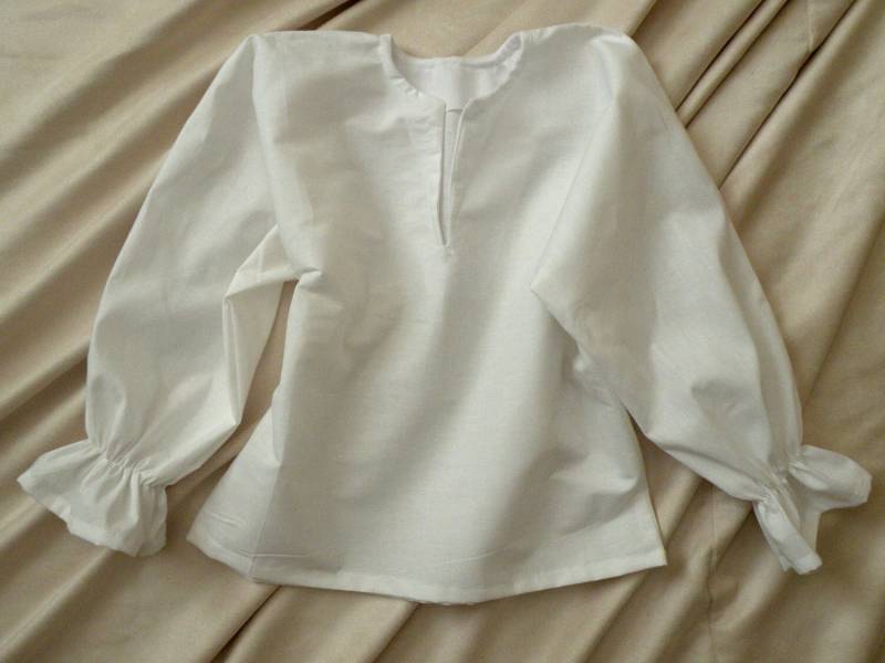 Bauer/Pirat Kostüm Hemd Langarm Weiß Aus Baumwolle Für Jungen Kleinkind Größen Bis 10 Jahre Alt von MainstreetX