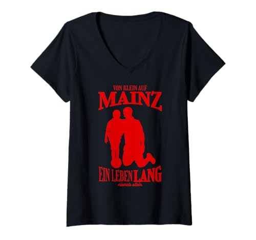 Damen Mainz Fan Fußball T-Shirt mit V-Ausschnitt Damen Mainz Fan Fußball T-Shirt mit V-Ausschnitt von Mainzer Fans Spruch