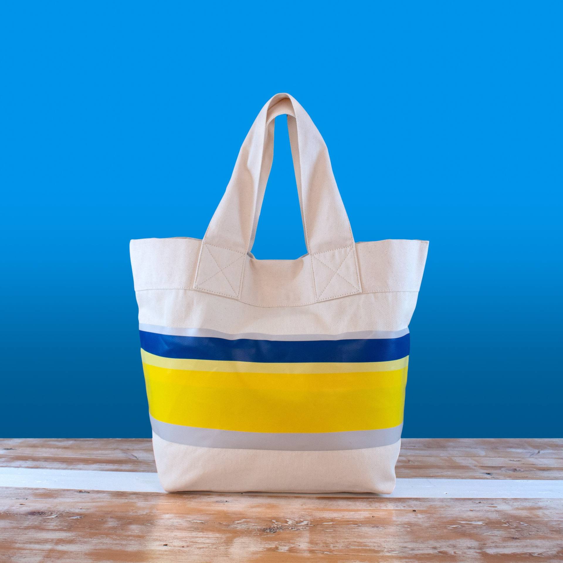 Mehrstreifen Canvas Tote Natur Und Gelb Mehrstreifen Canvas Tote Natur Und Gelb von MaiseyDesign